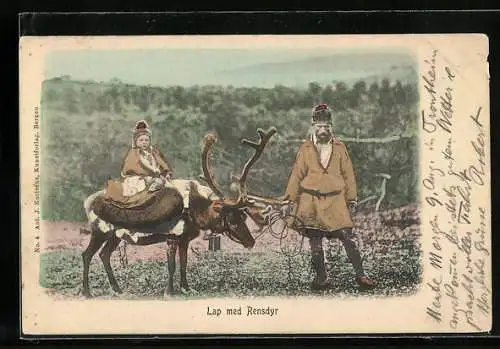 AK Lappen mit Rentier