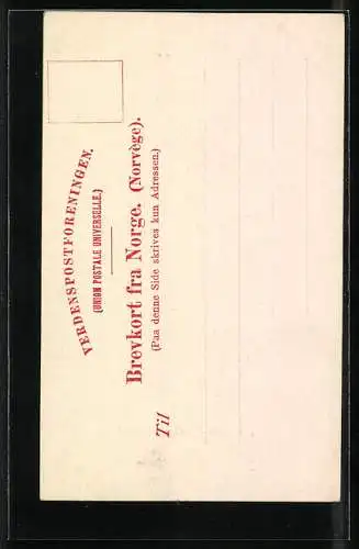 AK Norwegische Frau in Tracht vor einer Hütte