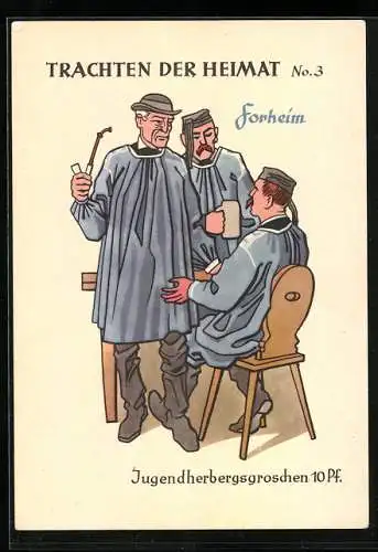 AK Forheim, Männer beim Gespräch in Schwarzwälder Tracht