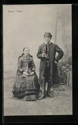 AK Mann und Frau in Rieser Tracht