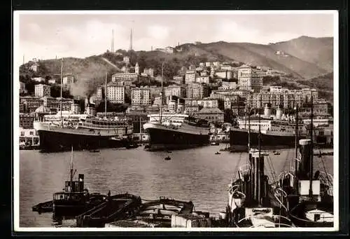 AK Genova, Transatlantici in Porto, Hafen