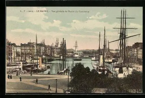 AK Le Havre, Vue générale du Bassin du Commerce, Hafen