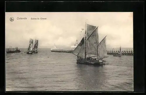 AK Ostende, Entrée du Chenal, Hafen