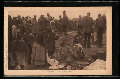 AK Marktleben aus dem Balkan