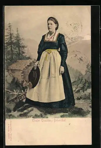 AK Brixenthal /Tirol, Eine junge Frau in Tracht