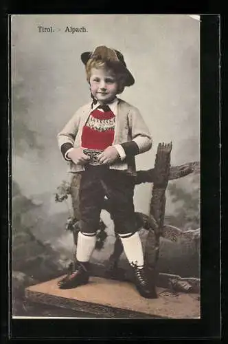 AK Junge aus Tirol in Tracht