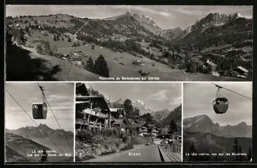 AK Gryon, Le télé-cabine vue sur les Dents-du-Midi, Panorama de Barboleusaz