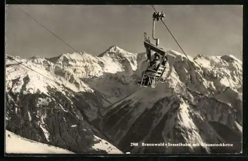 AK Braunwald, Sesselbahn mit Hausstockkette