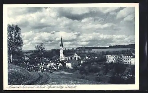 AK Mauerkirchen, Ortsansicht mit Schloss Spitzenberg
