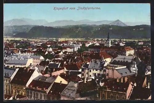 AK Klagenfurt, Teilansicht mit Kloster vom Stadtpfarrturm