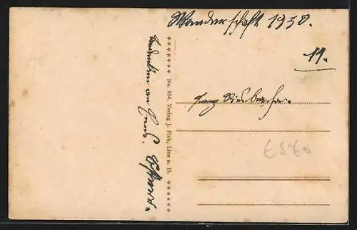 AK Enns /O.-Oe., Uferpartie mit Uhrturm