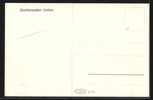 Künstler-AK Dortmund, Dortmunder Union, Dampfhammer, Schmieden von Waggonrädern