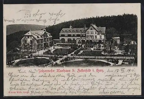 AK Clausthal-Zellerfeld, Johanneser Kurhaus mit Garten