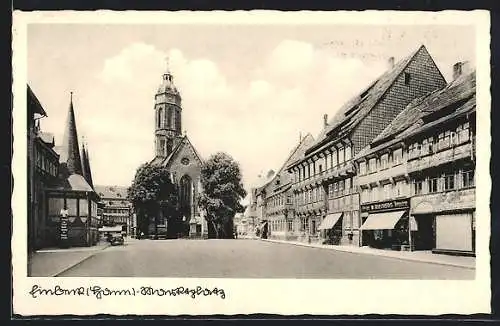 AK Einbeck, Marktplatz mit Kirche und Fachwerkhäusern