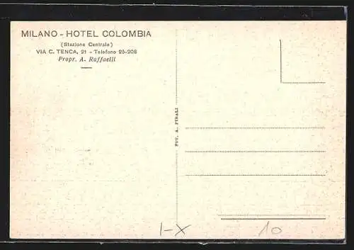 AK Milano, Hotel Colombia, Via C. Tenca 21