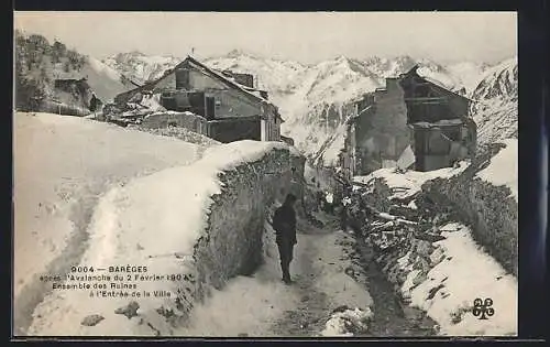 AK Barèges, Avalanche du 2 Février 1907, Lawine