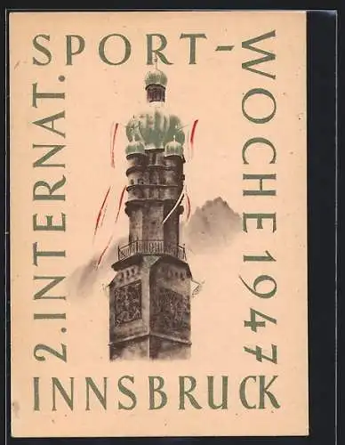 AK Innsbruck, 2. Internationale Sport-Woche 1947, Kirchturm