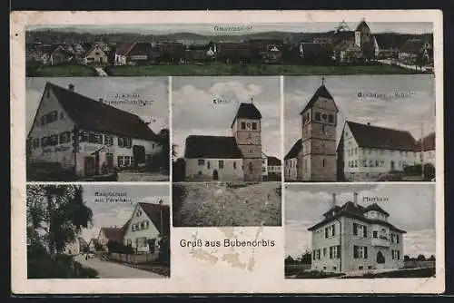 AK Bubenorbis, Gasthaus z. Sonne, Spezereihandlung J. Kübler, Hauptstrasse mit Forsthaus