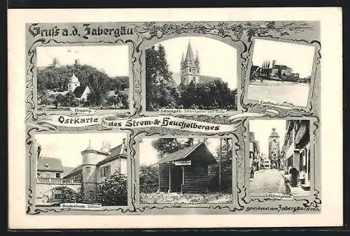 AK Schwaigern, Schlossgarten und Kirche, Bönnigheim, Pfeiffershütte, Schloss Brackenheim
