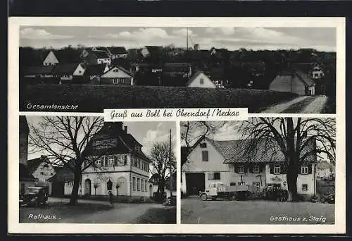 AK Oberndorf /Neckar, Gasthaus z. Staig, Rathaus, Gesamtansicht