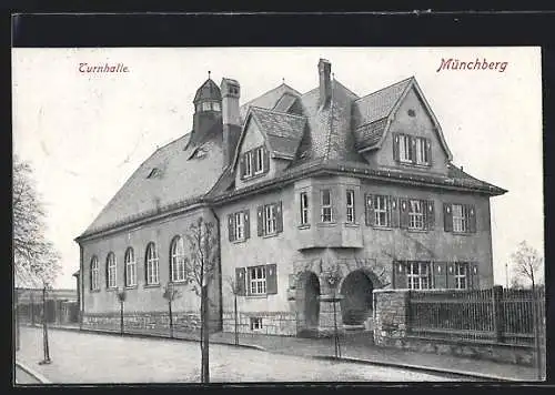 AK Münchberg / Obfr., Blick auf die Turnhalle