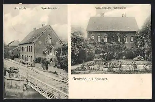 AK Neuenhaus i. Hannover, Amtsgericht, Verwaltungsamt mit Gartenseite