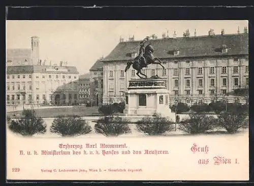 AK Wien, Erzherzog Karl Monument mit Ministerien