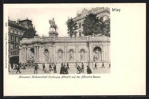 AK Wien, Monument Erzherzog Albrecht auf der Albrechts-Rampe