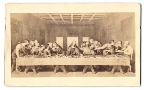 Fotografie Leonardo da Vinci - Das letzte Abendmahl, Jesus mit seinem Jüngern
