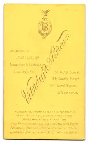 Fotografie Vandyke & Brown, Liverpool, 87 Lord Street, Portrait Gentleman mit Vollbart