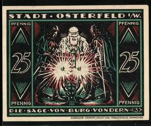 Notgeld Osterfeld i. W. 1921, 25 Pfennig, Szene aus der Sage von Burg Vondern