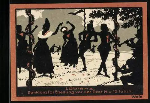 Notgeld Grünberg i. Schl. 1922, 50 Pfennig, Danktanz für Errettung vor der Pest 14 u. 15. Jahrh.