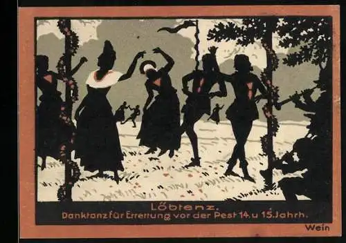 Notgeld Grünberg i. Schl. 1922, 50 Pfennig, Danktanz für Errettung vor der Pest im 14. u. 15. Jhr.