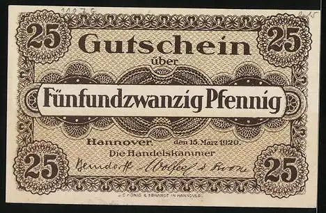 Notgeld Hannover 1920, 25 Pfennig, Ornamente