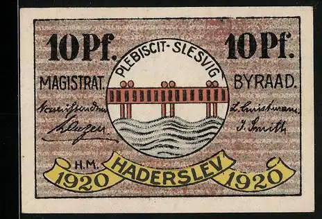 Notgeld Hadersleben 1920, 10 Pfennig, Plebiscit Slesvig