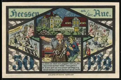 Notgeld Heessen bei Bad Eilsen 1921, 50 Pfennig, Voigt`s Kur- und Badehaus