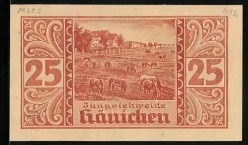 Notgeld Harzgerode 1921, 25 Pfennig, Die Jungviehweide Hänichen