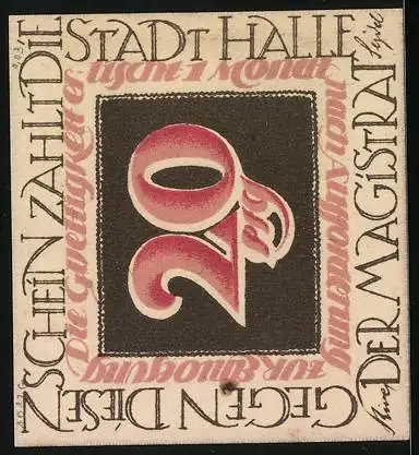 Notgeld Halle, 20 Pfennig, Georg Friedrich Händel