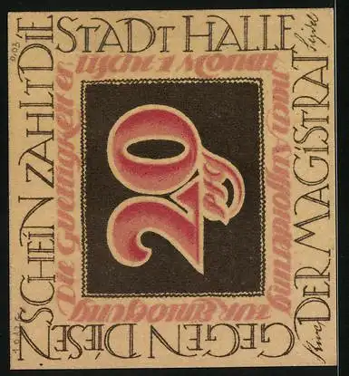 Notgeld Halle, 20 Pfennig, Christian Thomasius