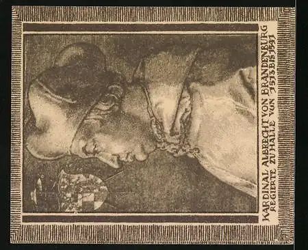 Notgeld Halle, 20 Pfennig, Kardinal Albrecht von Brandenburg