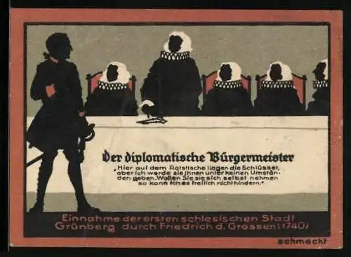 Notgeld Grünberg /Schl. 1922, 50 Pfennig, Der diplomatische Bürgermeister
