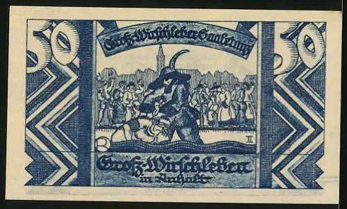 Notgeld Gross-Wirschleben in Anhalt 1921, 50 Pfennig, Der Gross-Wirschleber Saaletanz