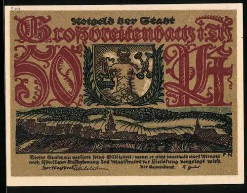 Notgeld Grossbreitenbach i. Th., 50 Pfennig, Die Glasindustrie