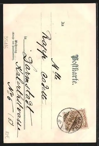 Künstler-AK Carl Münch: Mainz, Blick zum Dom, Totalansicht über die Dächer