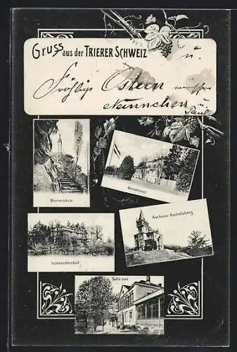 AK Trier /Trierer Schweiz, Kurhaus Kockelsberg, Hotel Schneidershof, Hotel Belle Vue