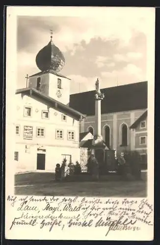 AK Lam / Bayr. Wald, Partie am Kriegerdenkmal