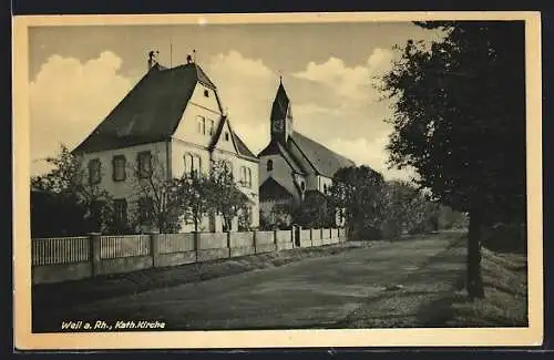 AK Weil am Rhein, Partie an der katholischen Kirche