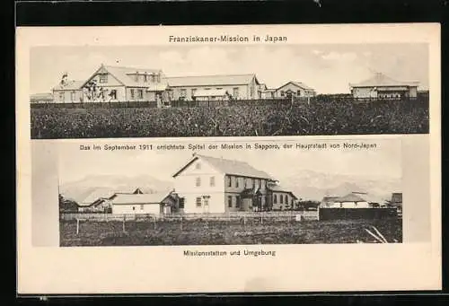 AK Sapporo, Franziskaner-Mission, Das 1911 errichtete Spital der Mission, Missionsstation
