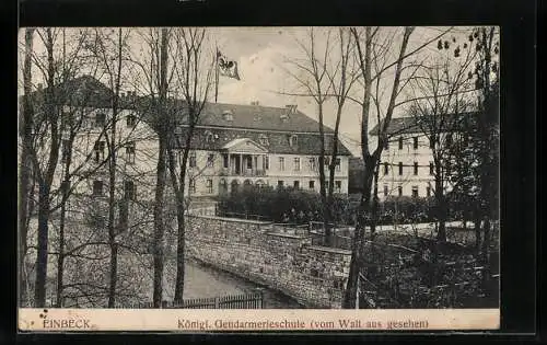 AK Einbeck, Königl. Gendarmerieschule vom Wall aus gesehen