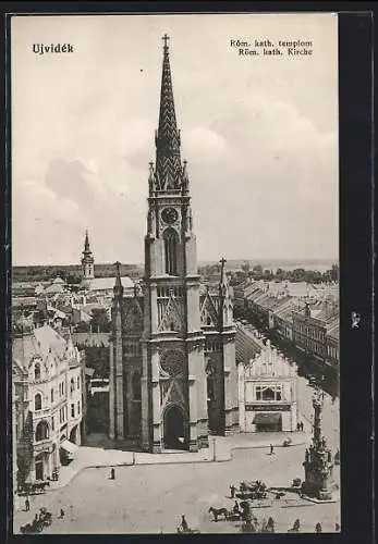 AK Ujvidék, Blick auf die Röm. kath. Kirche